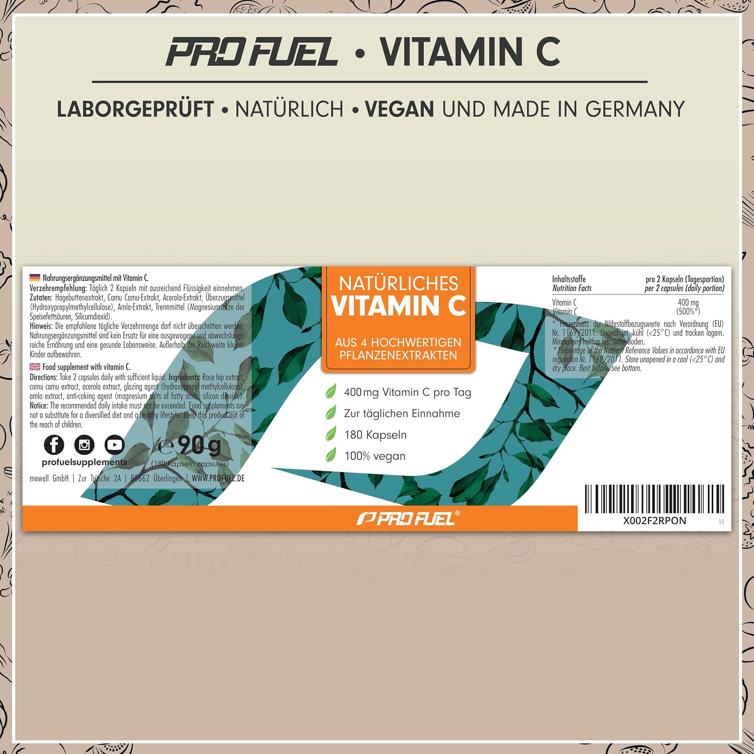 Thumbnail 5 de Natürliches VITAMIN C 180 Kapseln 400 mg