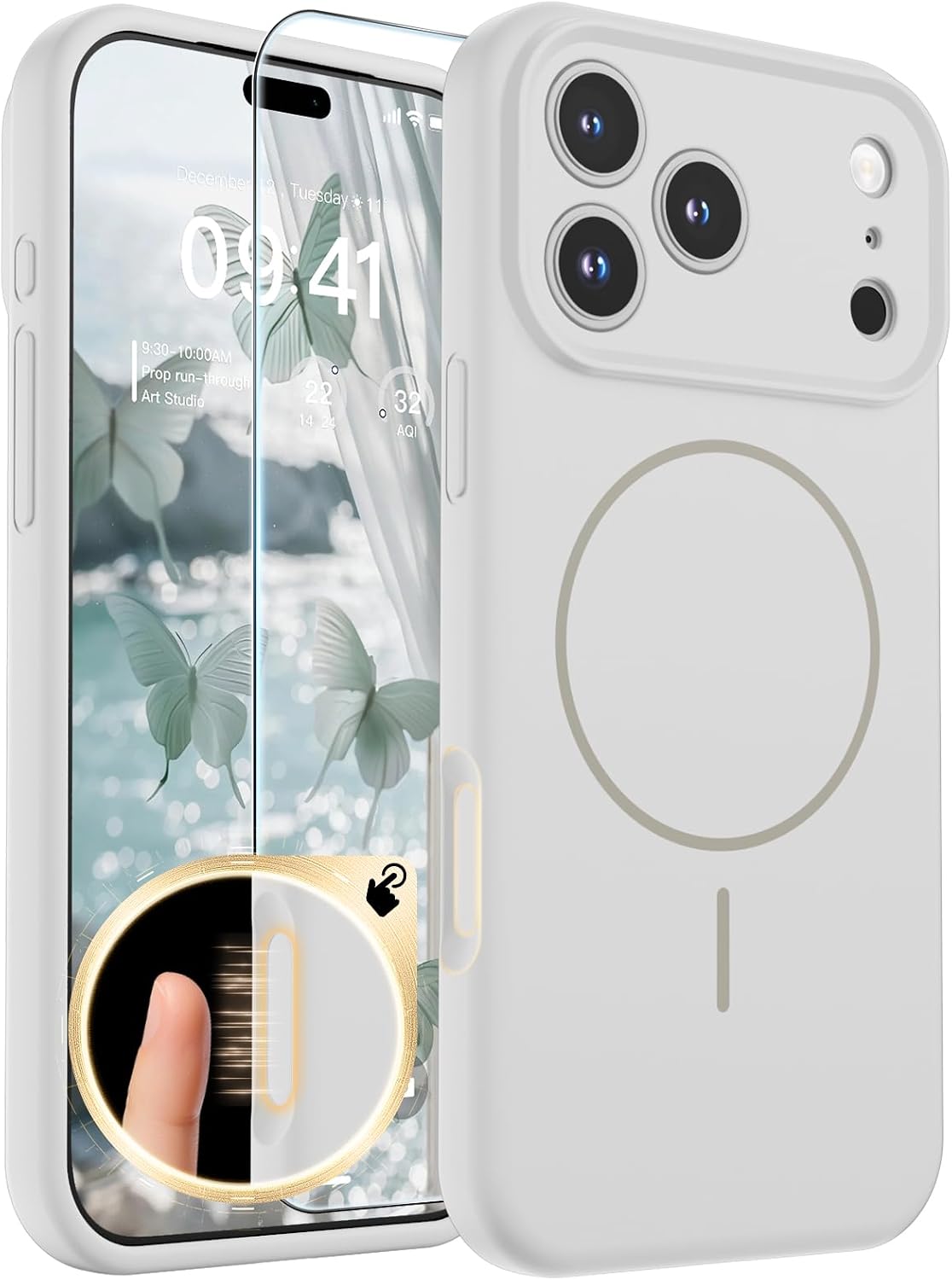 Detalle de SUPFINE Magnetic Case for iPhone 17 Pro Max — MagSafe Compatible, with 9H Screen Protector & Full Camera Protection