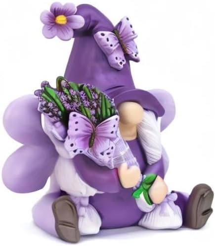 Thumbnail 6 de Generic Lavender Gnome Resin Figurine, Purple 5.9-Inch Spring and Summer Decor