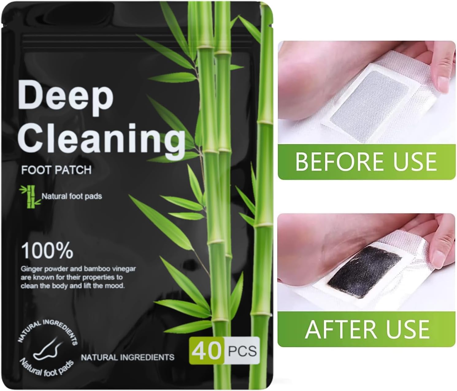 Detalle de Foot Detox Patches, 40 Pcs – Natural Deep Cleansing Detox Foot Patches for Relieve Body Stress