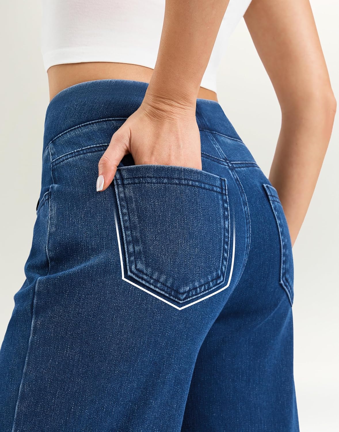 Thumbnail 4 de Rammus Women's Wide-Leg Pull-On Jeans, High Waist, Stretch Denim