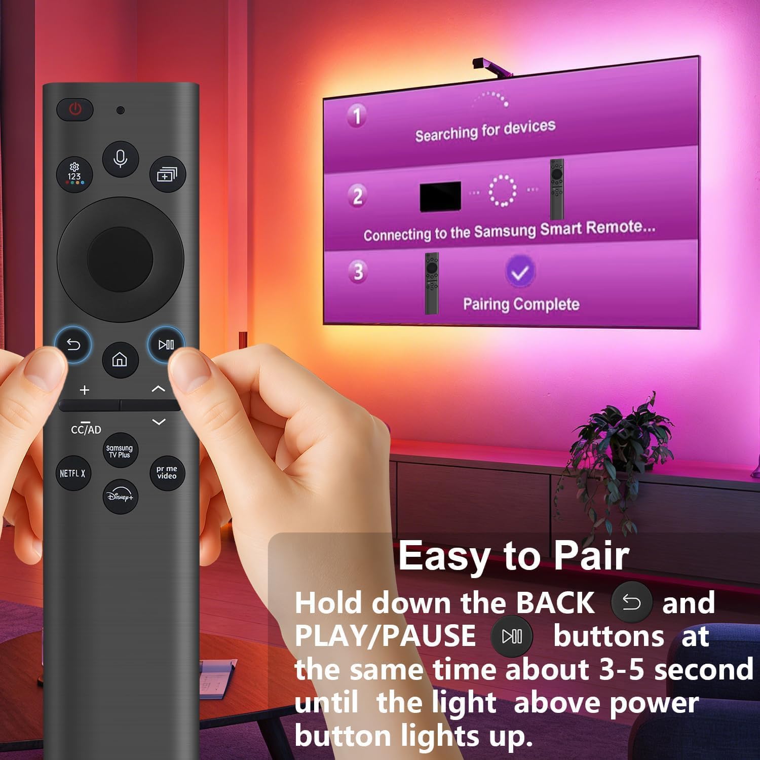 Thumbnail 4 de UNOCAR for Samsung TV Remote (Rechargeable Solar, USB-C Fast Charging) for Samsung Frame & 2018–2025 Smart TVs