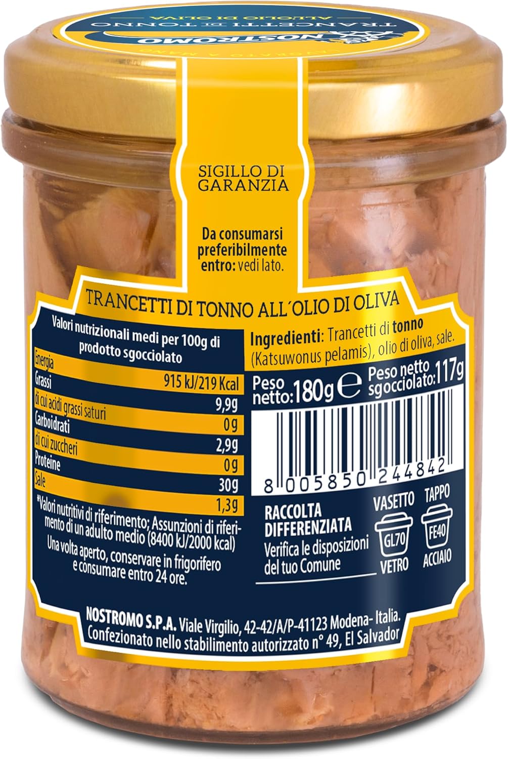 Thumbnail 2 de Nostromo Trancetti di tonno all'olio di oliva in vetro – confezione da 6 vasetti da 180 g