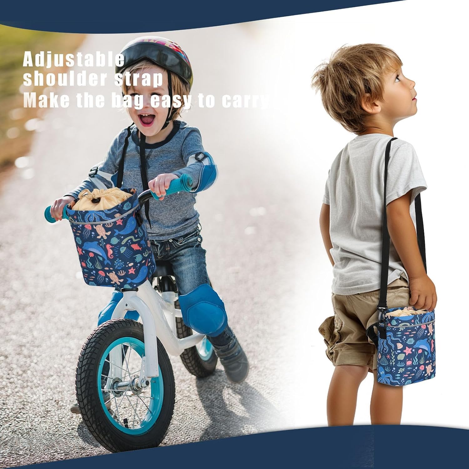 Thumbnail 1 de LOCAL LION Panier Velo Enfant avec Bandoulière Amovible – Sacoche de Guidon Colorée