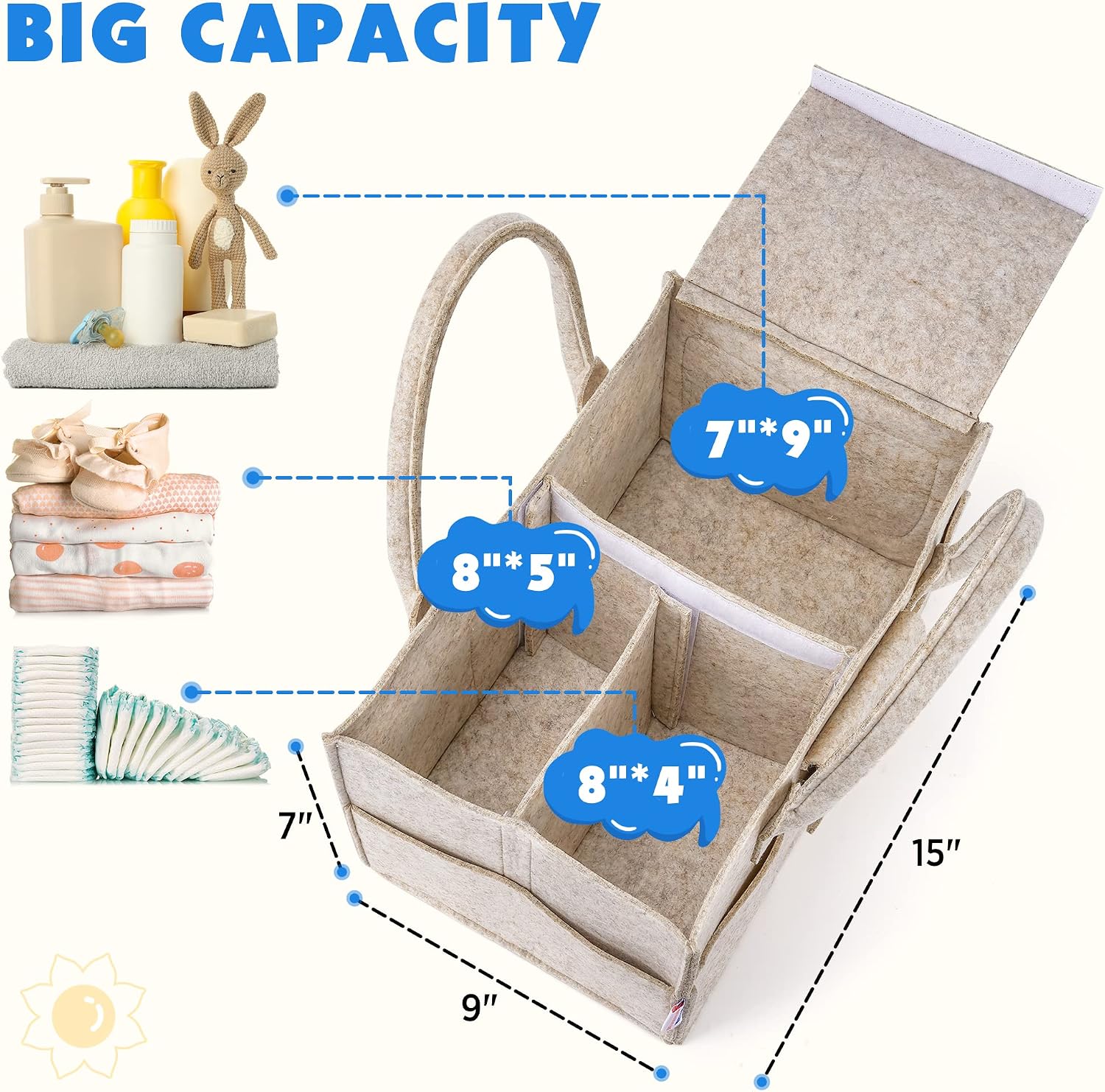 Thumbnail 1 de Maliton Nappy Caddy: Sturdy, Portable Newborn Diaper Organizer