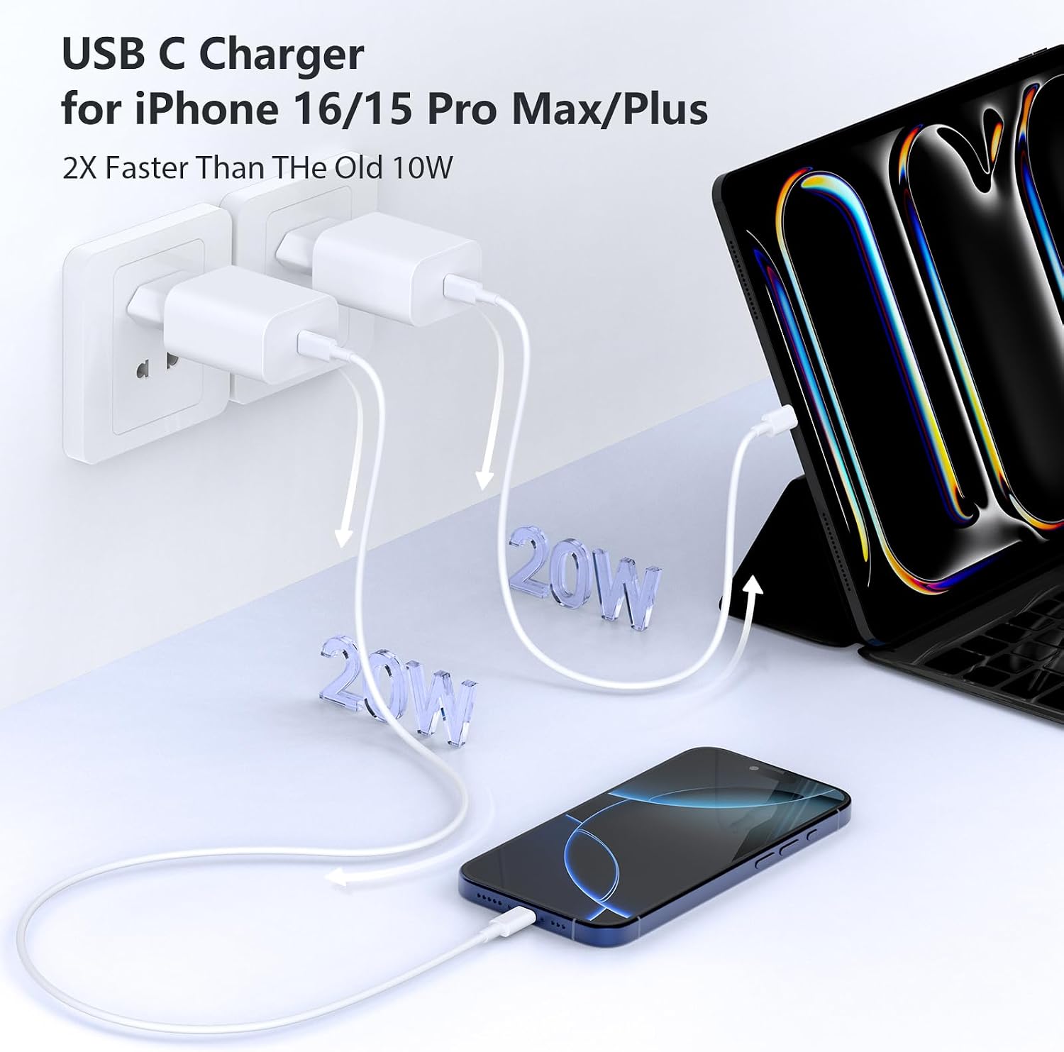 Detalle 2 de 2Pack USB C Ladegerät 20W