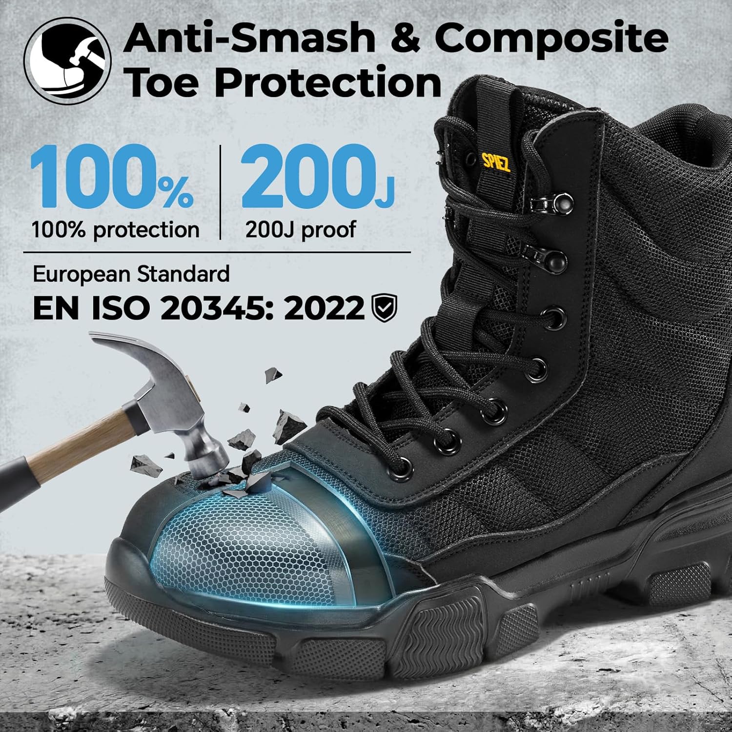 Thumbnail 1 de SPIEZ Stivali Antinfortunistica Uomo SB PL: leggerezza, sicurezza e stile con cerniera laterale