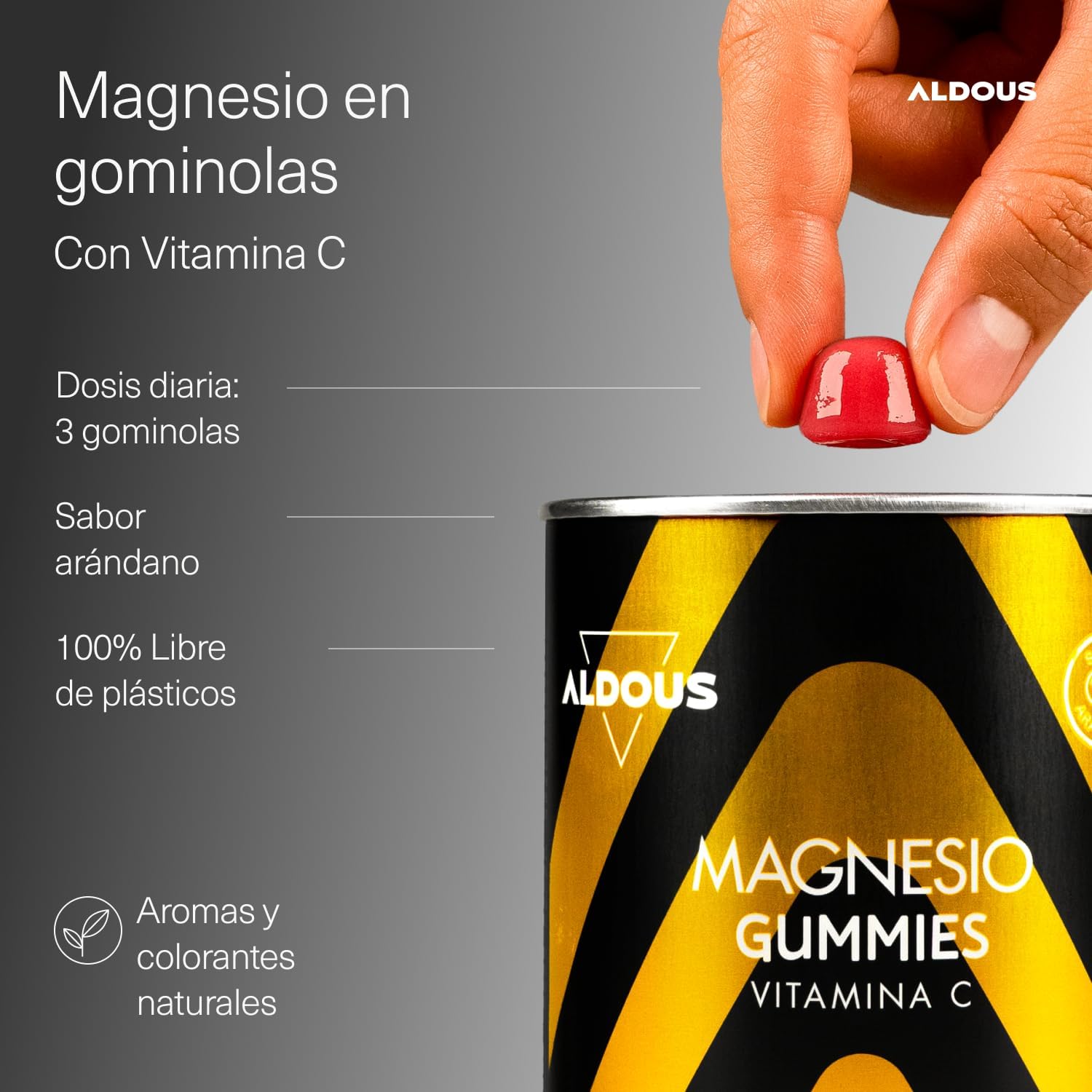 Detalle 2 de Aldous Citrato de Magnesio Gominolas 225 mg + Vitamina C 45 mg