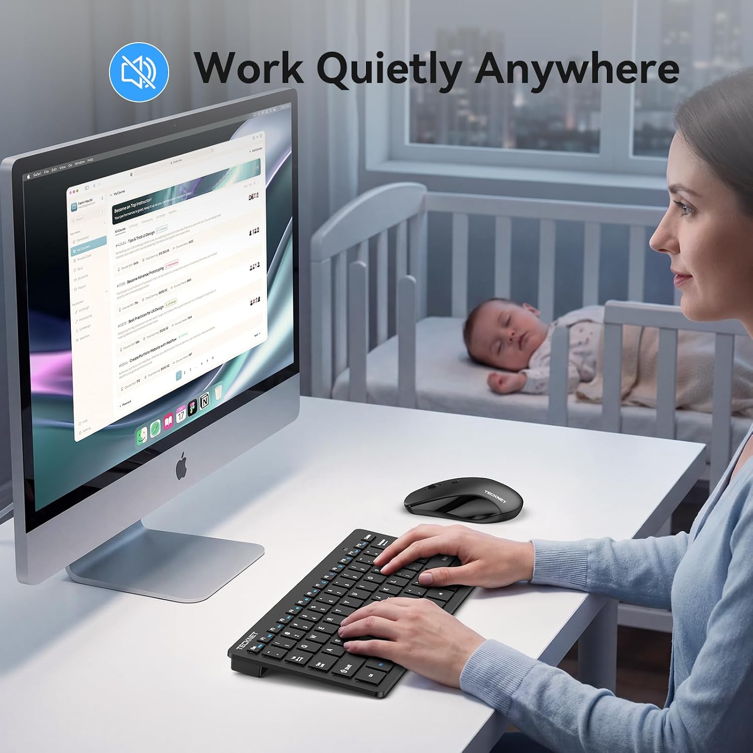 Detalle de TECKNET Wireless Keyboard and Mouse Combo 2.4 GHz