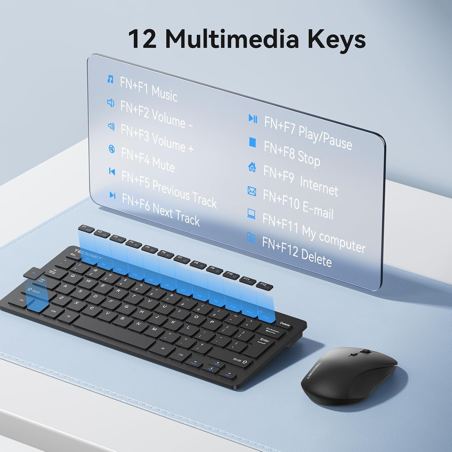 Detalle de TECKNET Wireless Keyboard and Mouse Combo 2.4 GHz