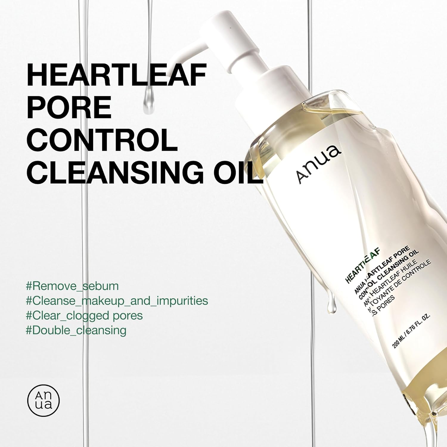 Thumbnail 2 de Anua Heartleaf Pore Control 200ml aceite limpiador facial