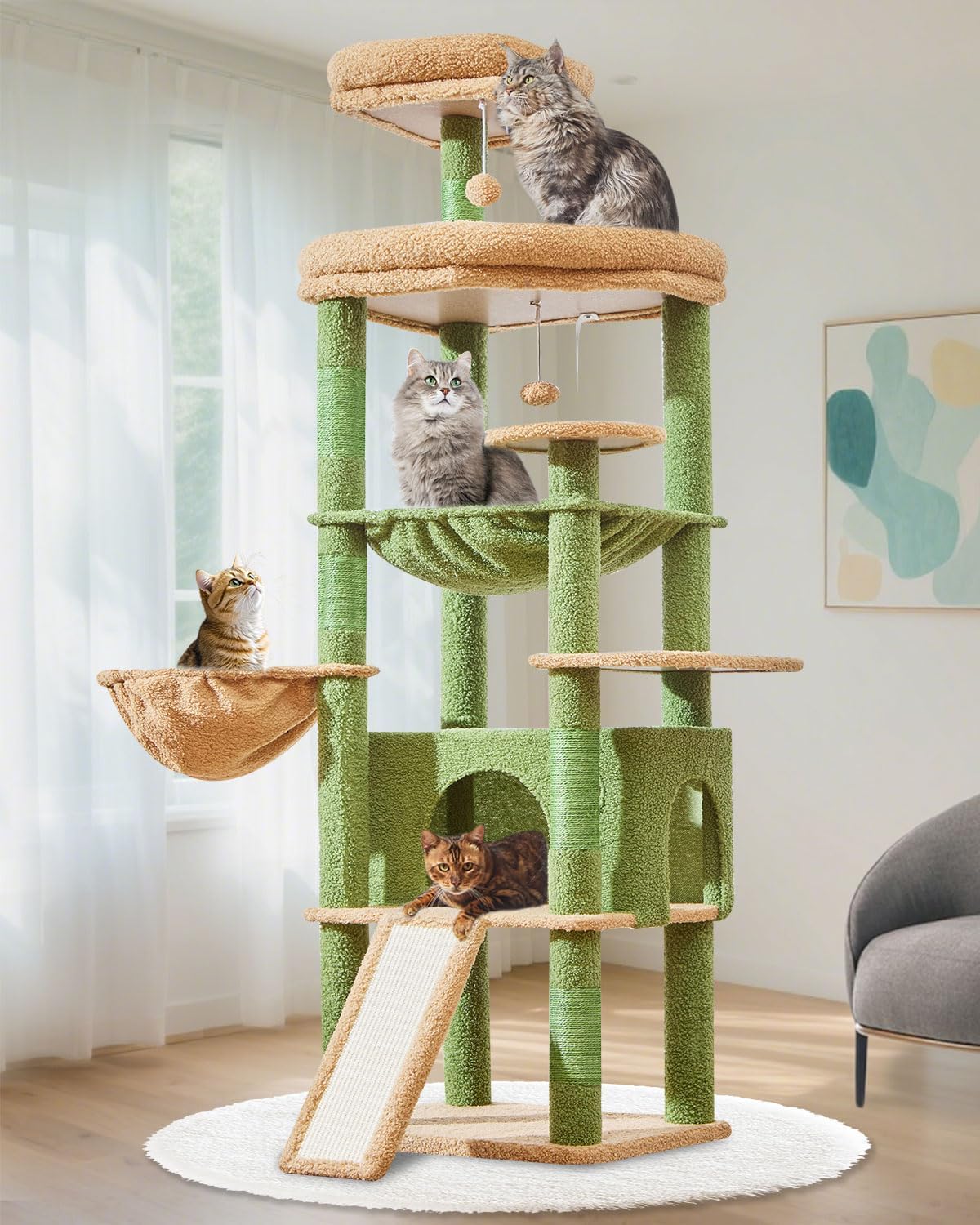 Detalle de Taoqimiao Kratzbaum 183 cm Groß XXL