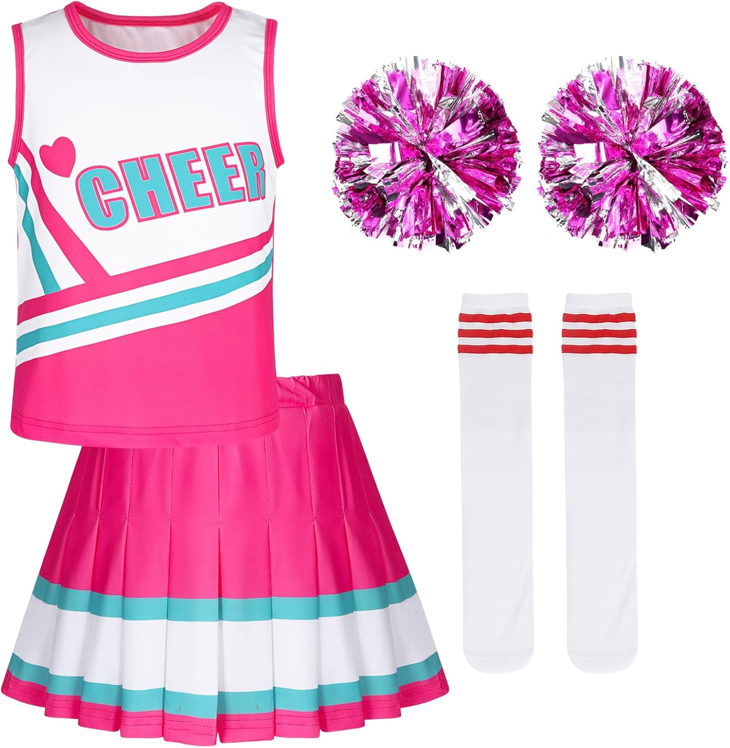 Detalle de COTRIO Girls' Cheerleader Costume, Polyester