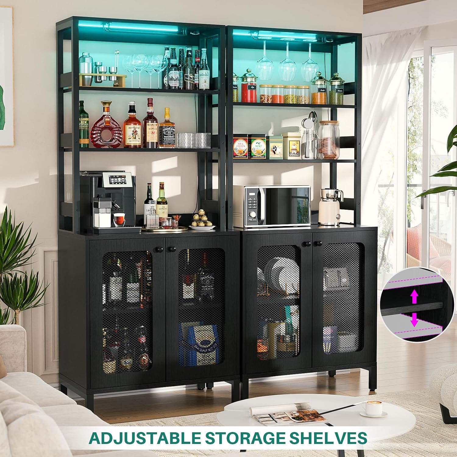 Detalle 2 de Aheaplus Bar Cabinet 67-Inch