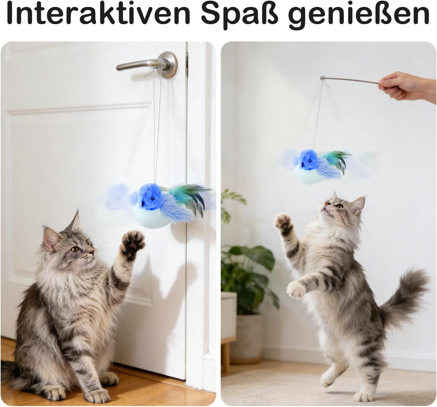 Detalle de Migipaws elektrisches Echsen-Plüsch-Katzenspielzeug mit Katzenminze, USB-wiederaufladbar