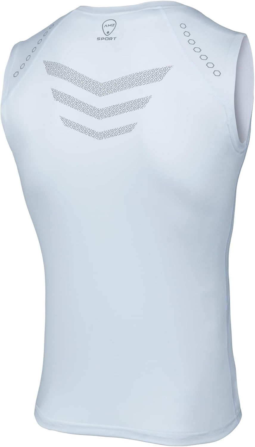 Detalle de AMZSPORT Canotta Compressione Uomo a asciugatura rapida per palestra, running e bodybuilding