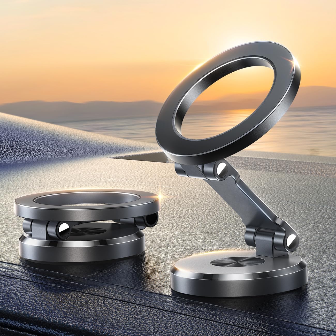 Detalle de JOYROOM MagSafe Auto-Halterung: Vollmetall, 360° Drehung, 20× N55 Magnete