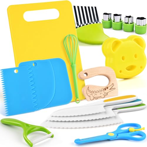 Detalle de Kit Couteaux Sécurité de Cuisine Enfants – EURYUNG, 17 Pièces Montessori