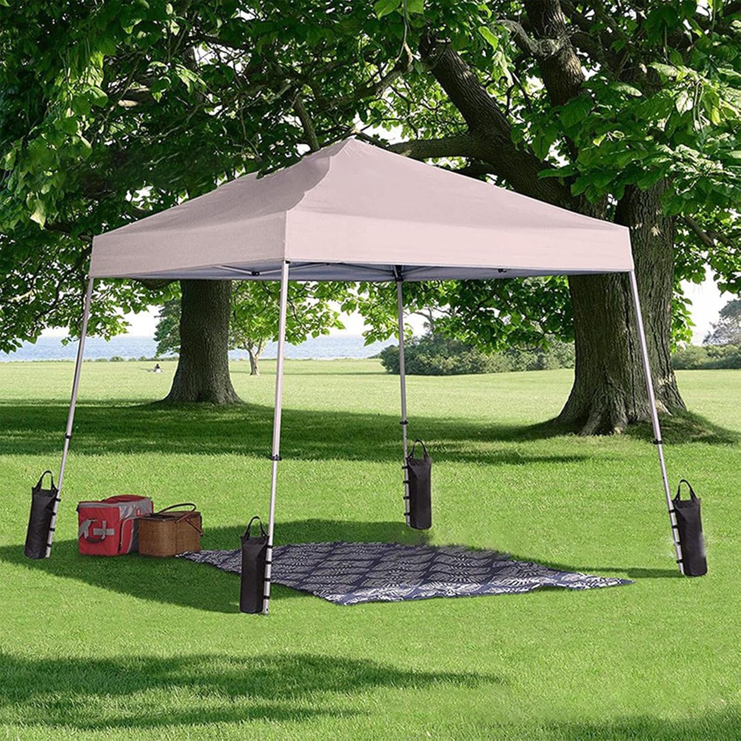 Detalle 2 de 4 Stück Zelt-Sandsack (Industriequalität 600D) mit Gewichtsbeutel für Pavillon & Pop-up-Vordach