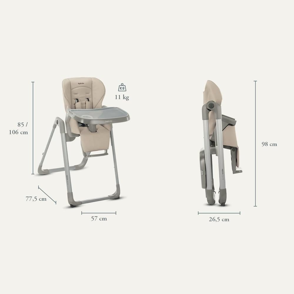 Thumbnail 3 de Inglesina My Time Chaise Haute Butter – inclinable et pliable, de la naissance à 36 mois
