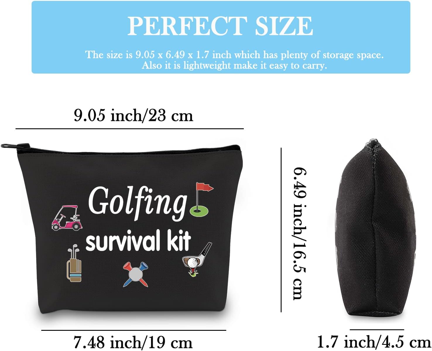 Thumbnail 1 de Golfing Survival Kit Makeup Bag – Canvas golf-themed pouch for women (Survival Golfing Black EU)