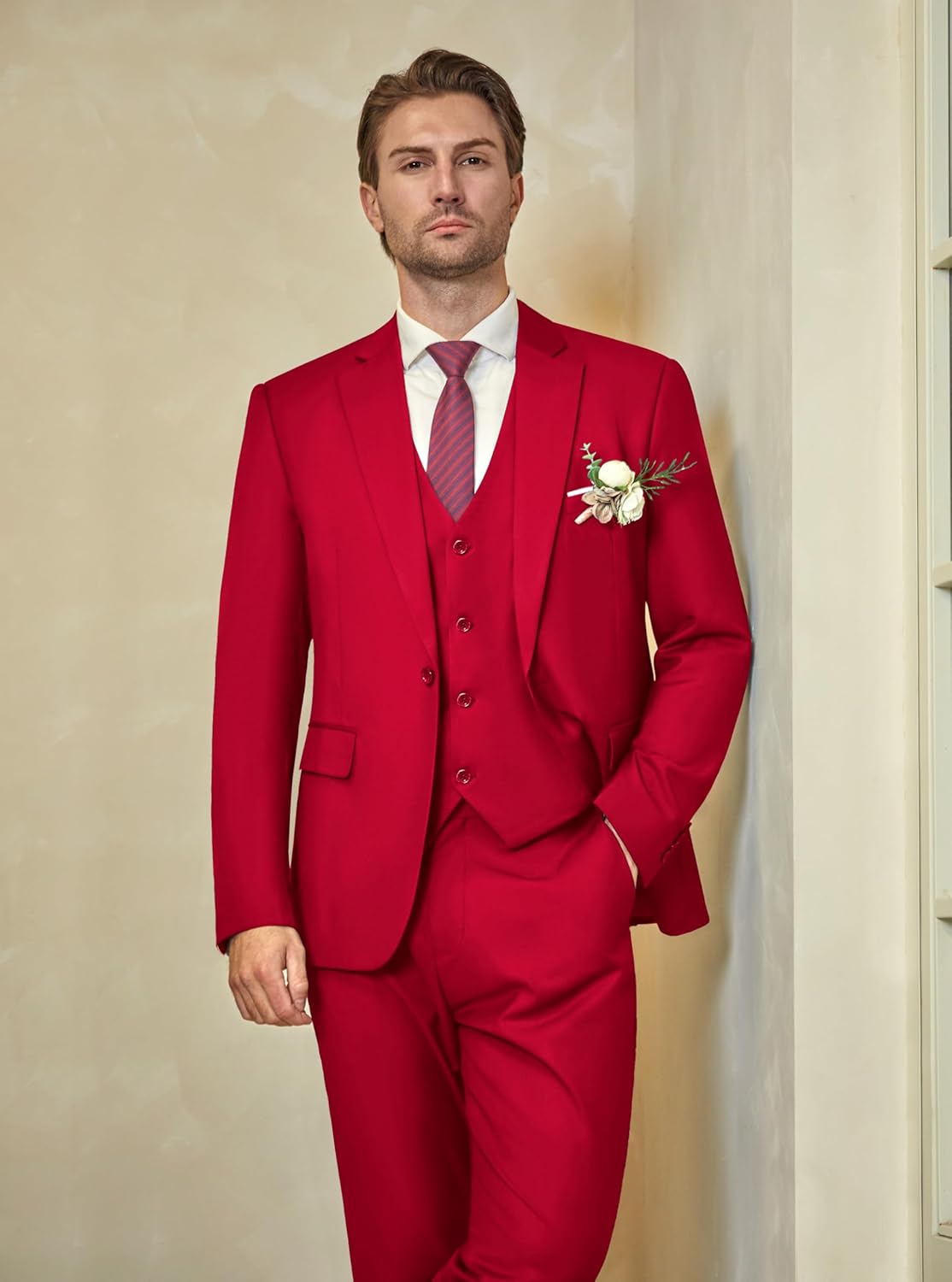 Thumbnail 2 de WULFUL Men’s Slim Fit Suit 3-Piece