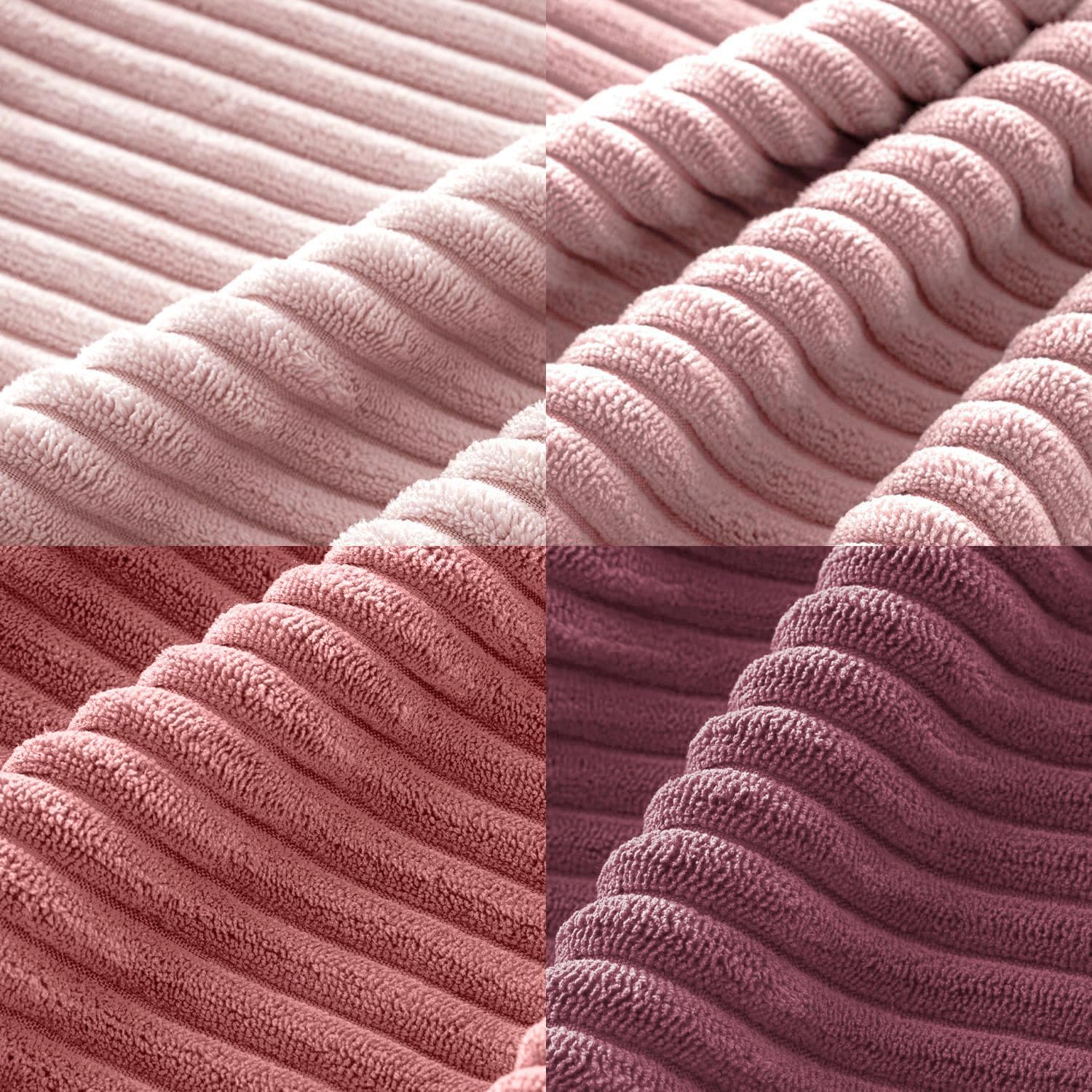 Thumbnail 5 de MIULEE Kissenbezug 45x45 im 4er-Set aus Kordsamt (Dunkles Rosa) – weiche Zierkissenhülle mit Reißverschluss