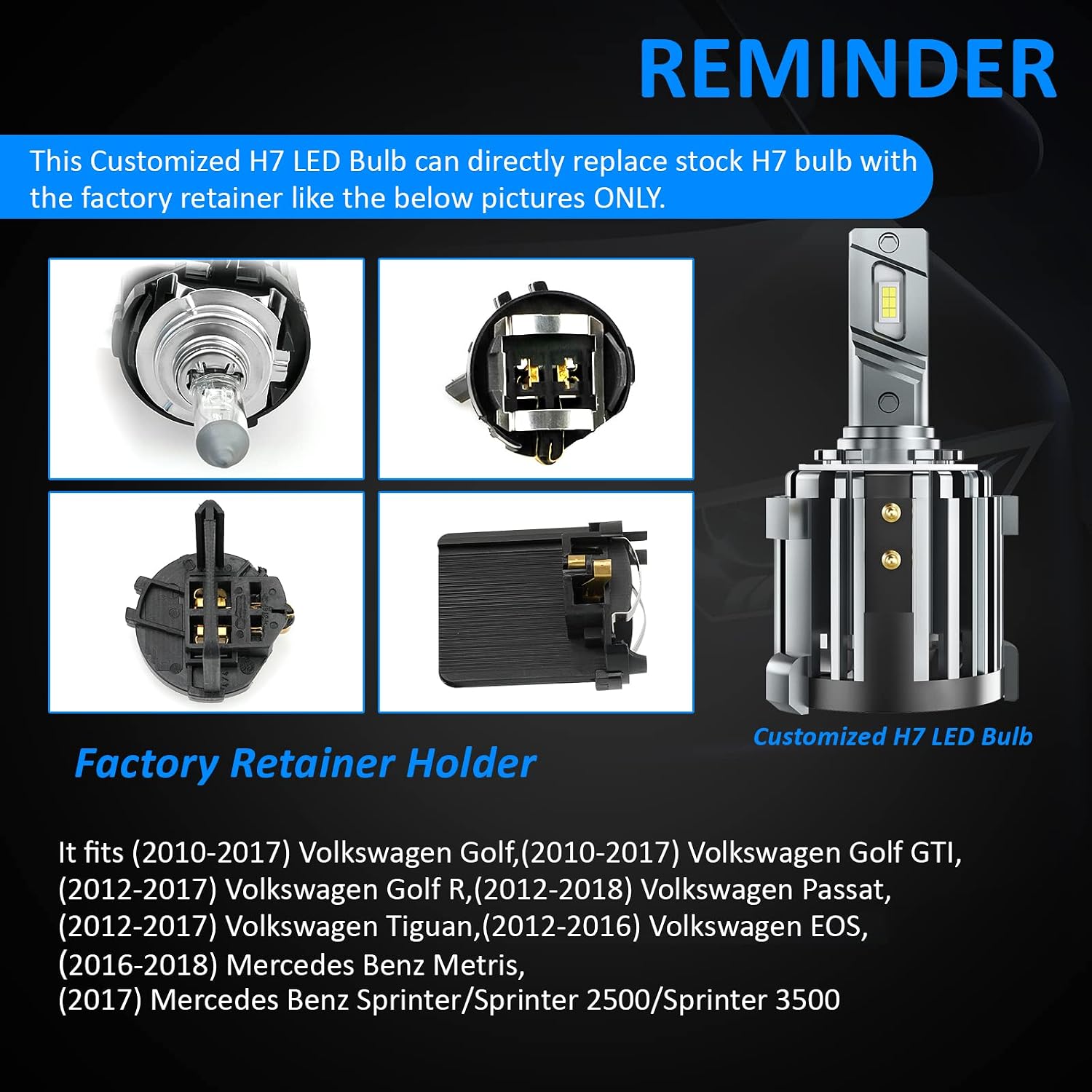 Detalle 2 de D-Lumina H7 16000LM 6000K lampadina LED per auto