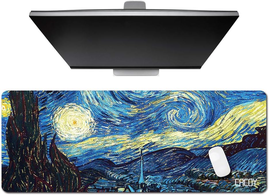 Cacoy tappetino mouse XXL 1000x400 mm con bordi cuciti e base antiscivolo