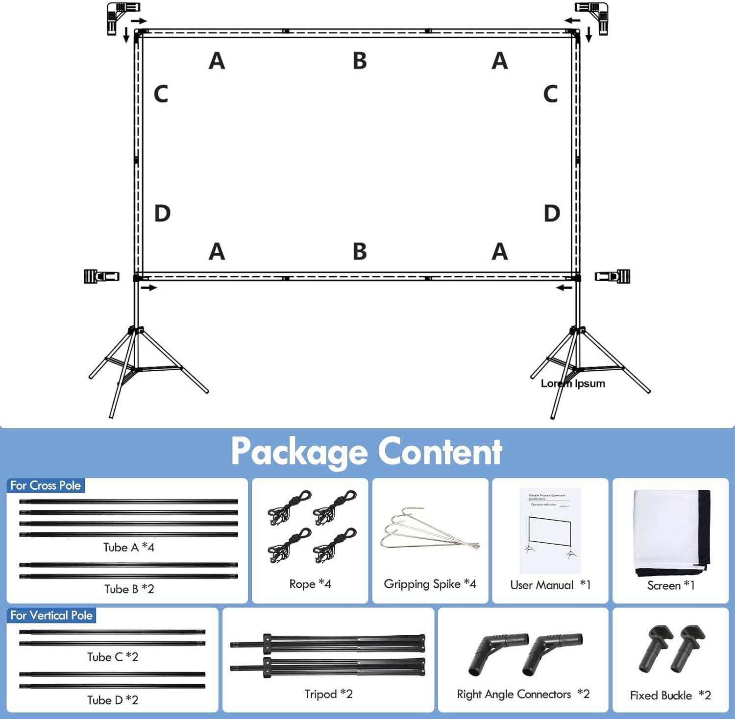 Thumbnail 3 de No Wrinkles 120 inch projector screen