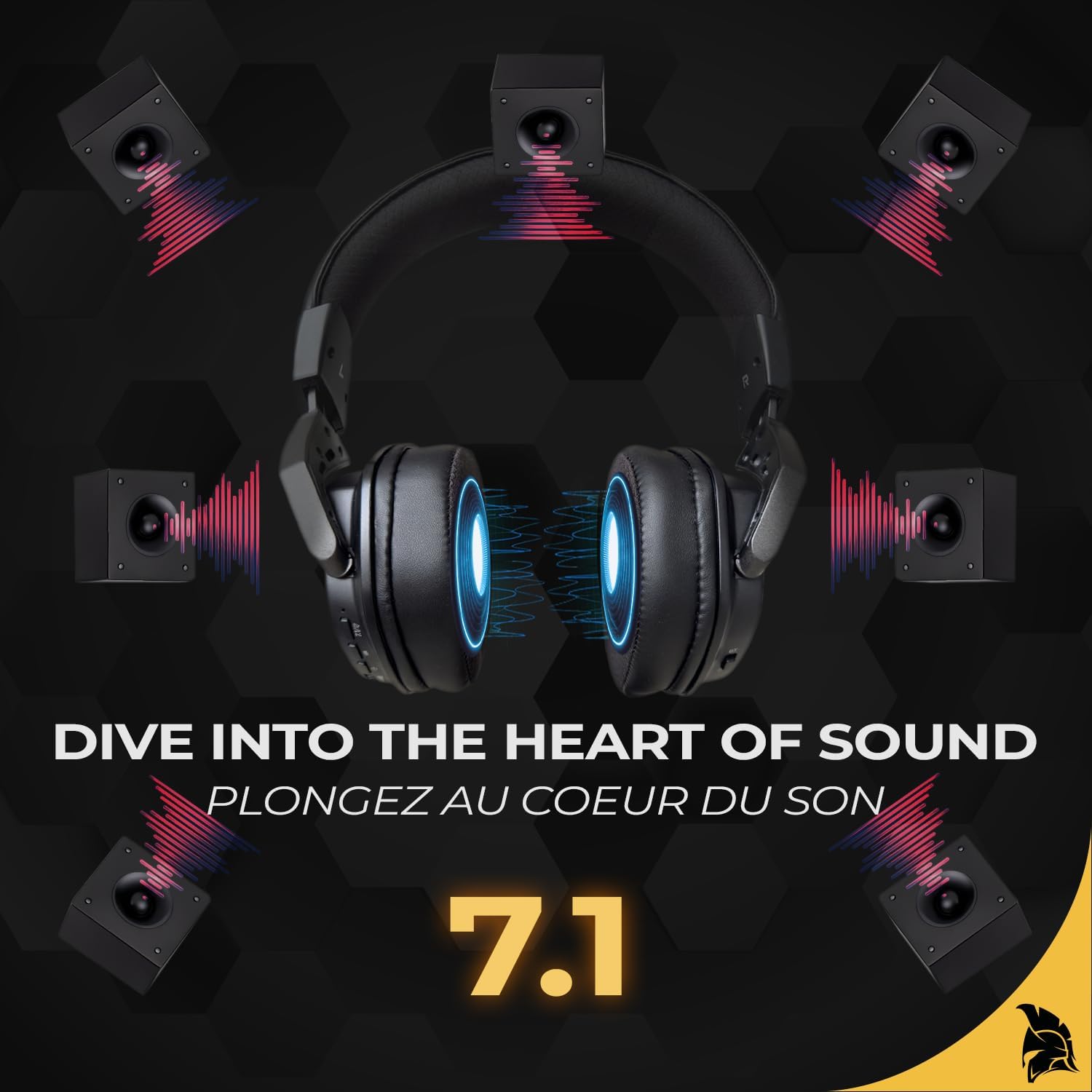 Thumbnail 2 de EMPIRE GAMING EH20 : casque gaming sans fil 2,4 GHz WiFi, micro détachable et son 7.1 virtuel