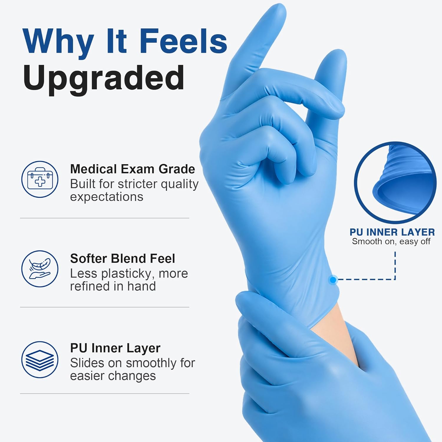 Thumbnail 4 de Schneider Vinyl Synthetic Exam Gloves, 4 Mil – Latex Free, Food Safe & Ambidextrous