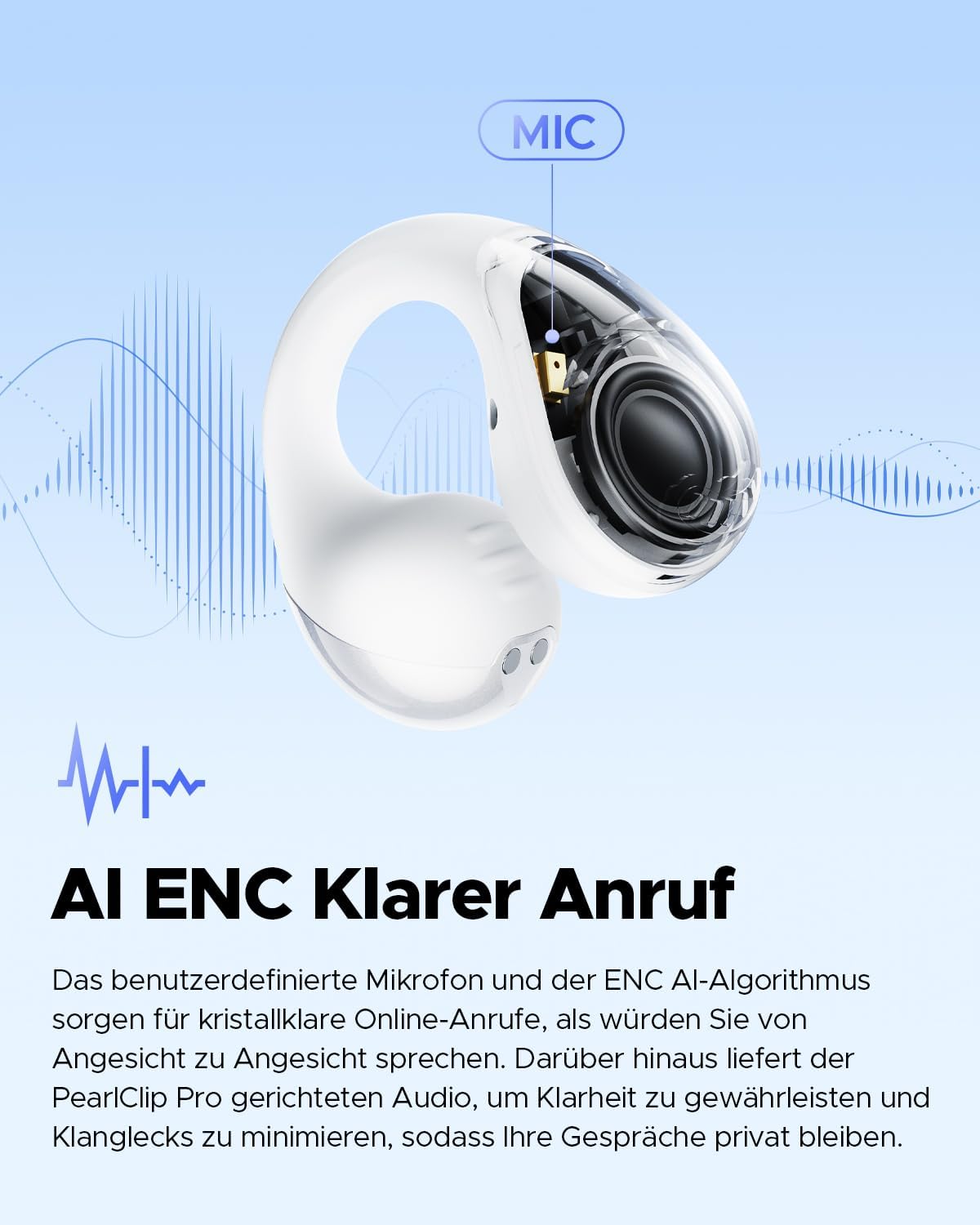 Thumbnail 5 de SoundPEATS PearlClip Pro Open-Ear Bluetooth-Kopfhörer mit Clip (Bluetooth 5.4, IPX5, 24 Std.)