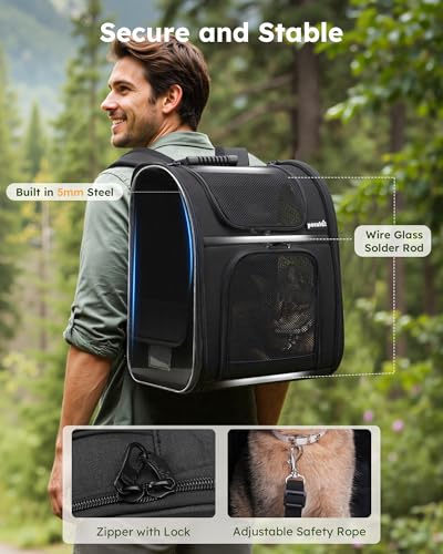 Thumbnail 3 de Pecute Sac à Dos Respirant pour Chat et Petit Chien Noir