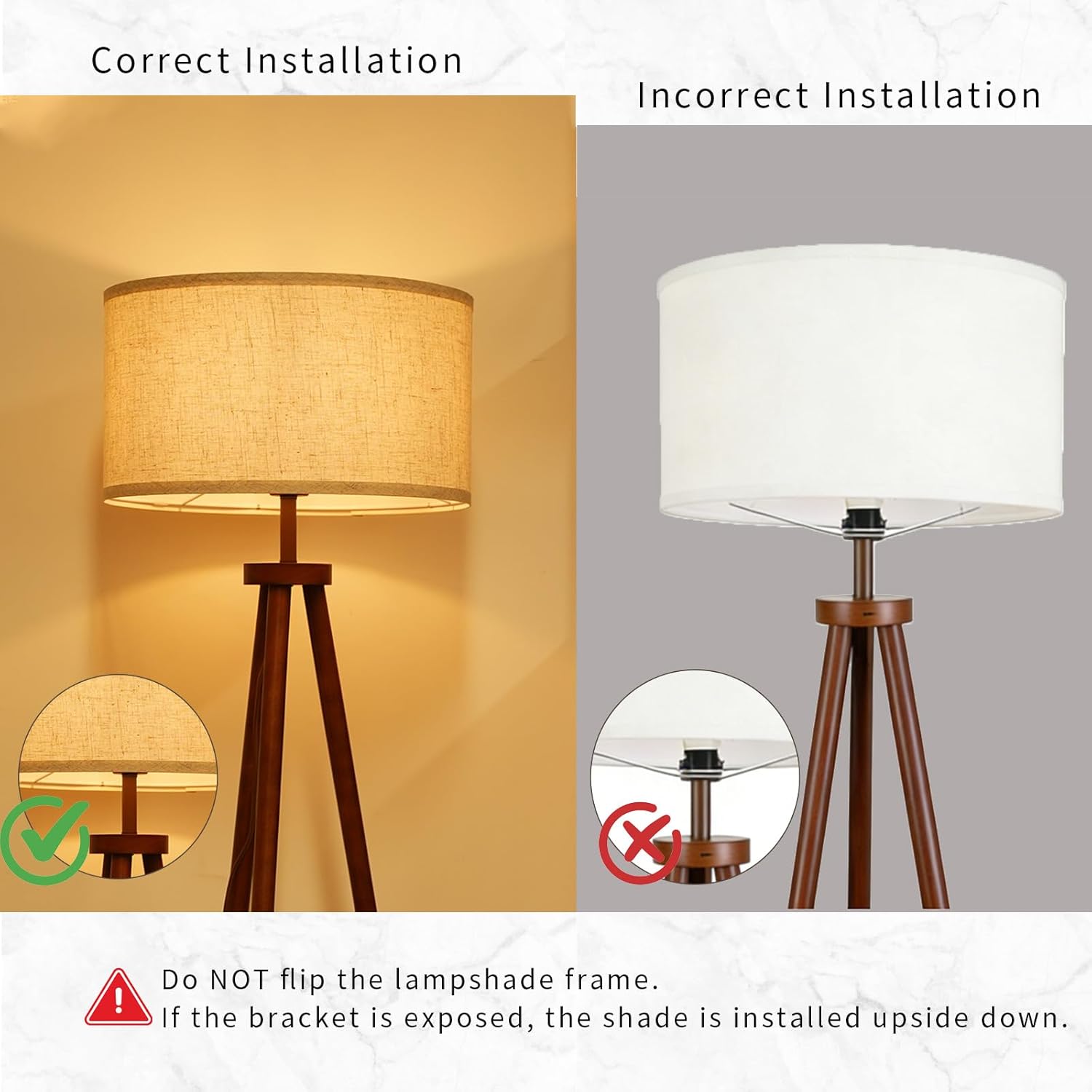 Thumbnail 6 de LuminexDesigns Tripod Stehlampe Holz mit Ablage – Vintage Rustic mit Leinenschirm, Fußschalter, 154 cm