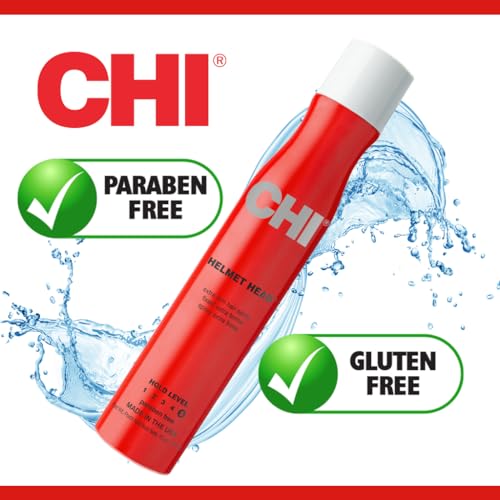 Detalle de CHI Helmet Head Extra Firm Hairspray: Maximum Hold, Humidity-Resistant 10 Oz
