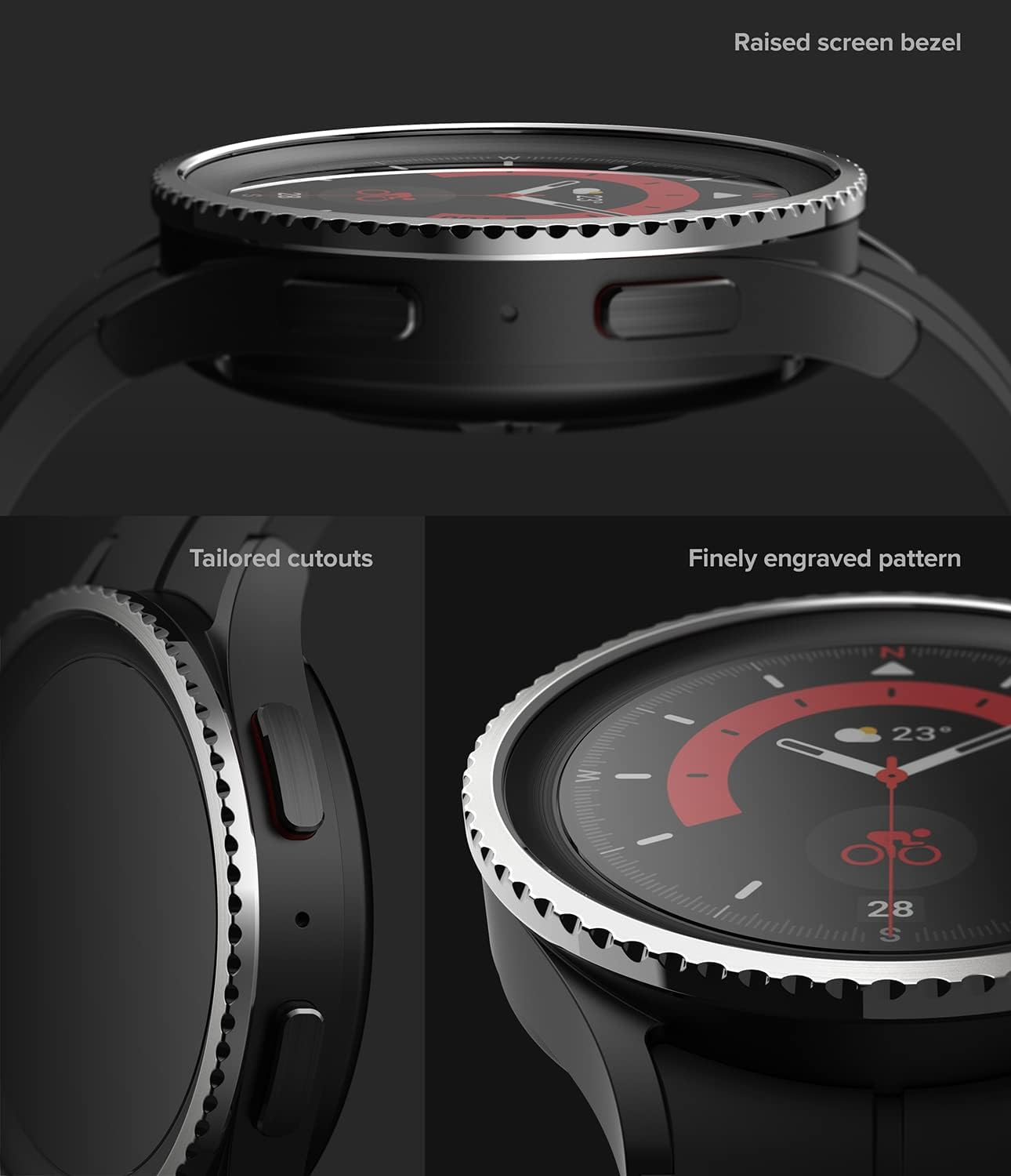 Thumbnail 5 de Ringke Bezel Styling for Samsung Galaxy Watch 5 Pro 45mm – Stainless Steel, Adhesive Bezel Cover in Silver