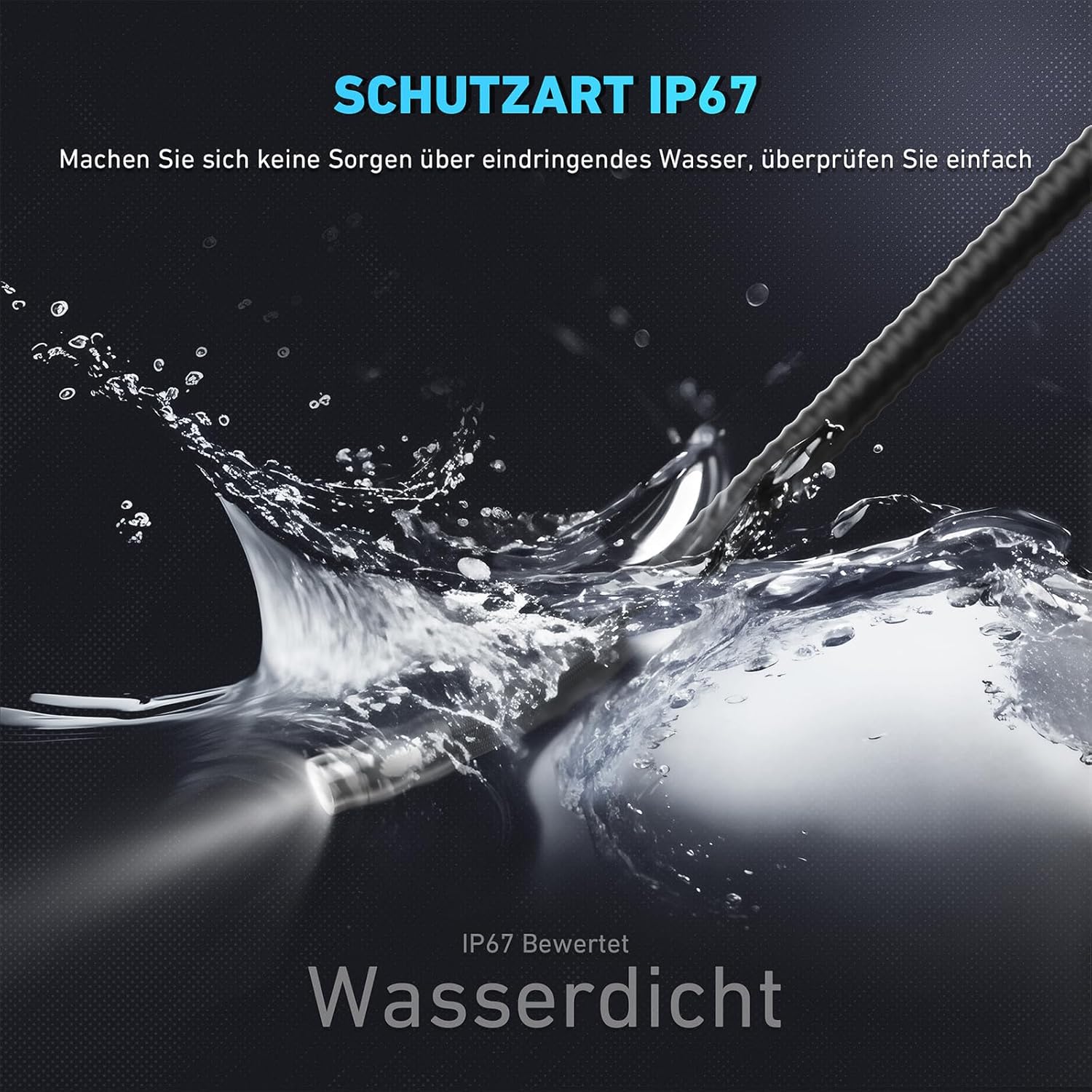 Thumbnail 5 de Ralcam Endoskopkamera mit Licht (6,2 mm) und 210°-Blickwinkel, 4,3" 720p, IP67