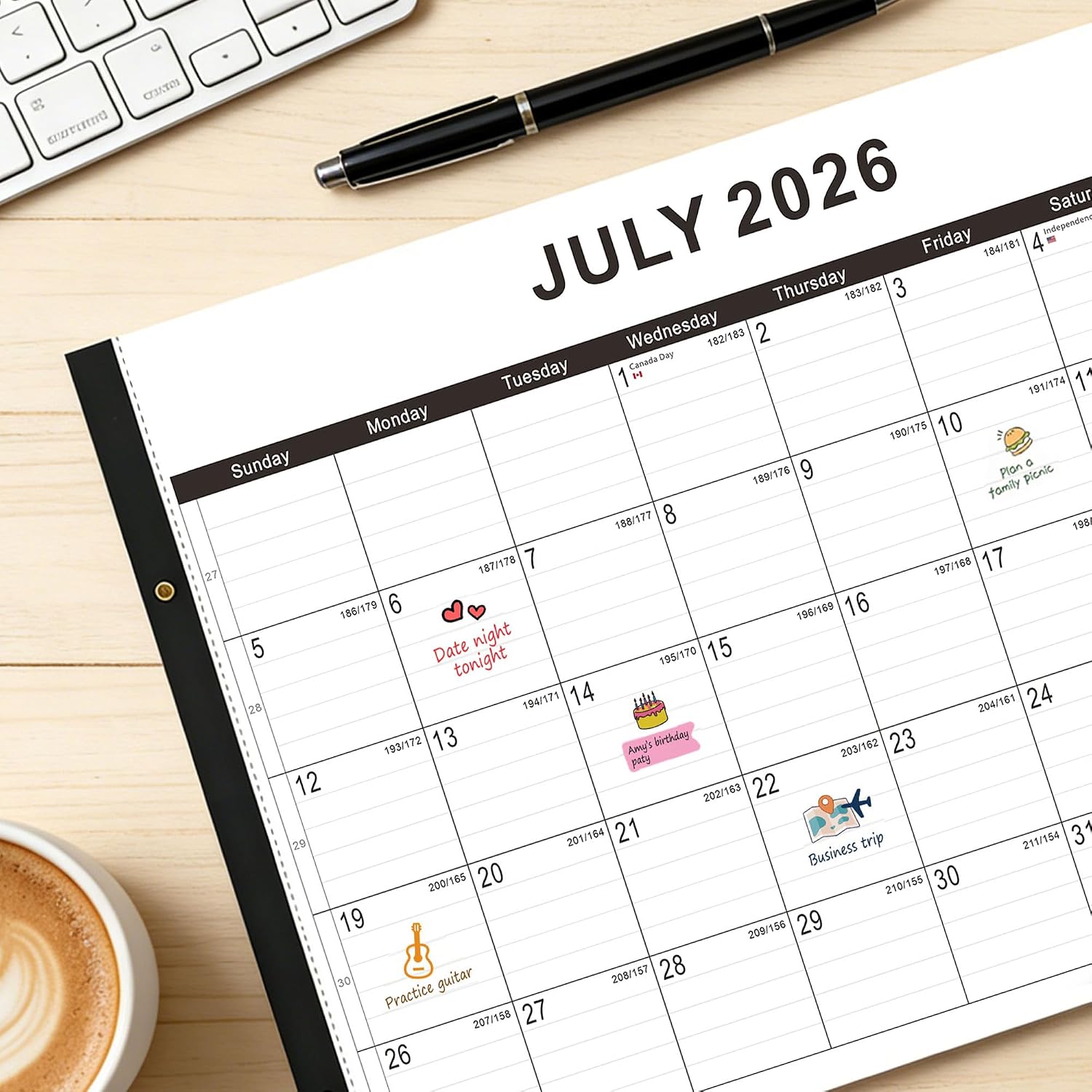 Thumbnail 4 de FZD Desk Calendar 2026–2027, 22 x 17 in Paper Calendar with Plastic Cover