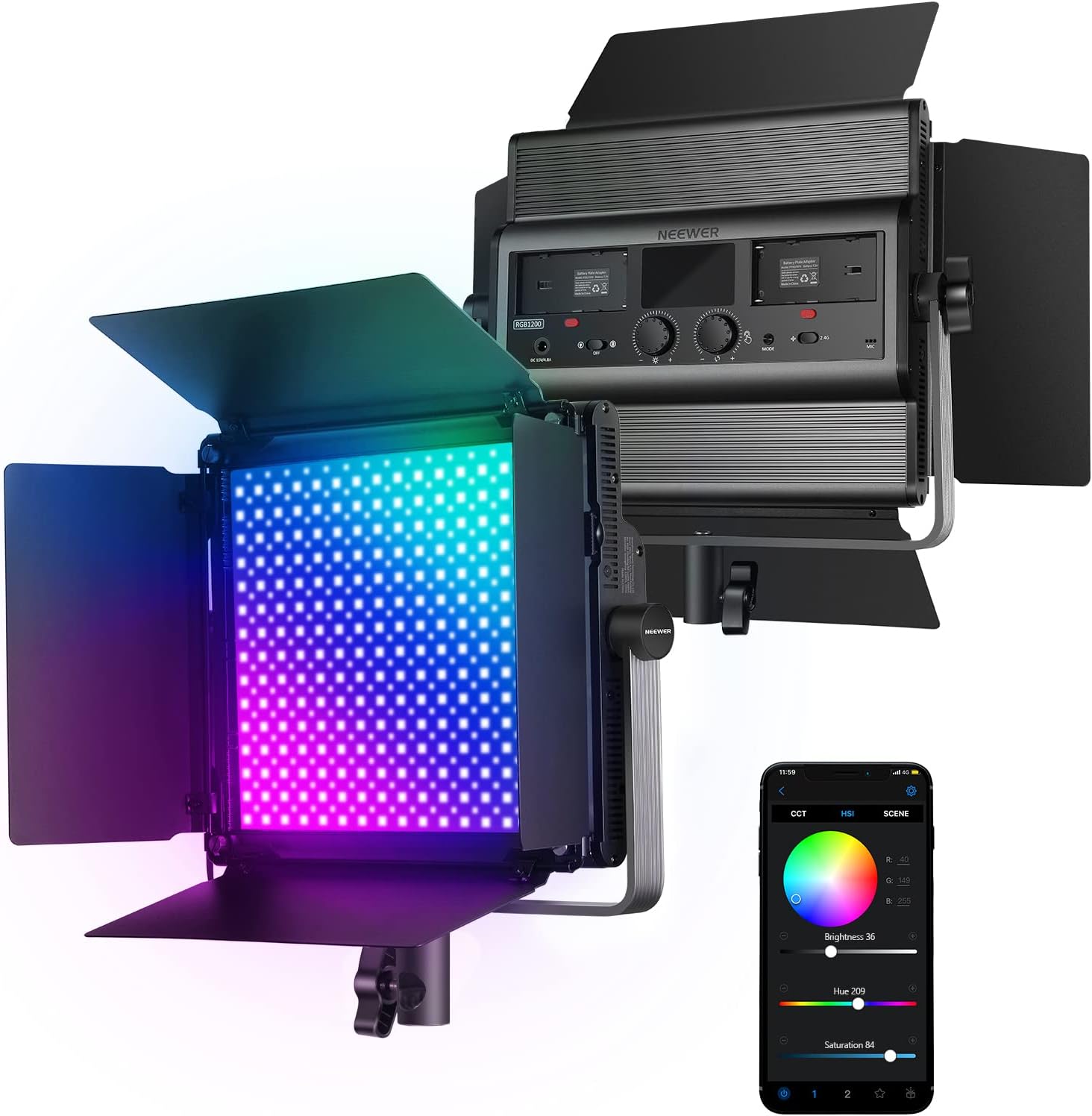 Detalle de Neewer RGB1200 60W RGB LED Video Light