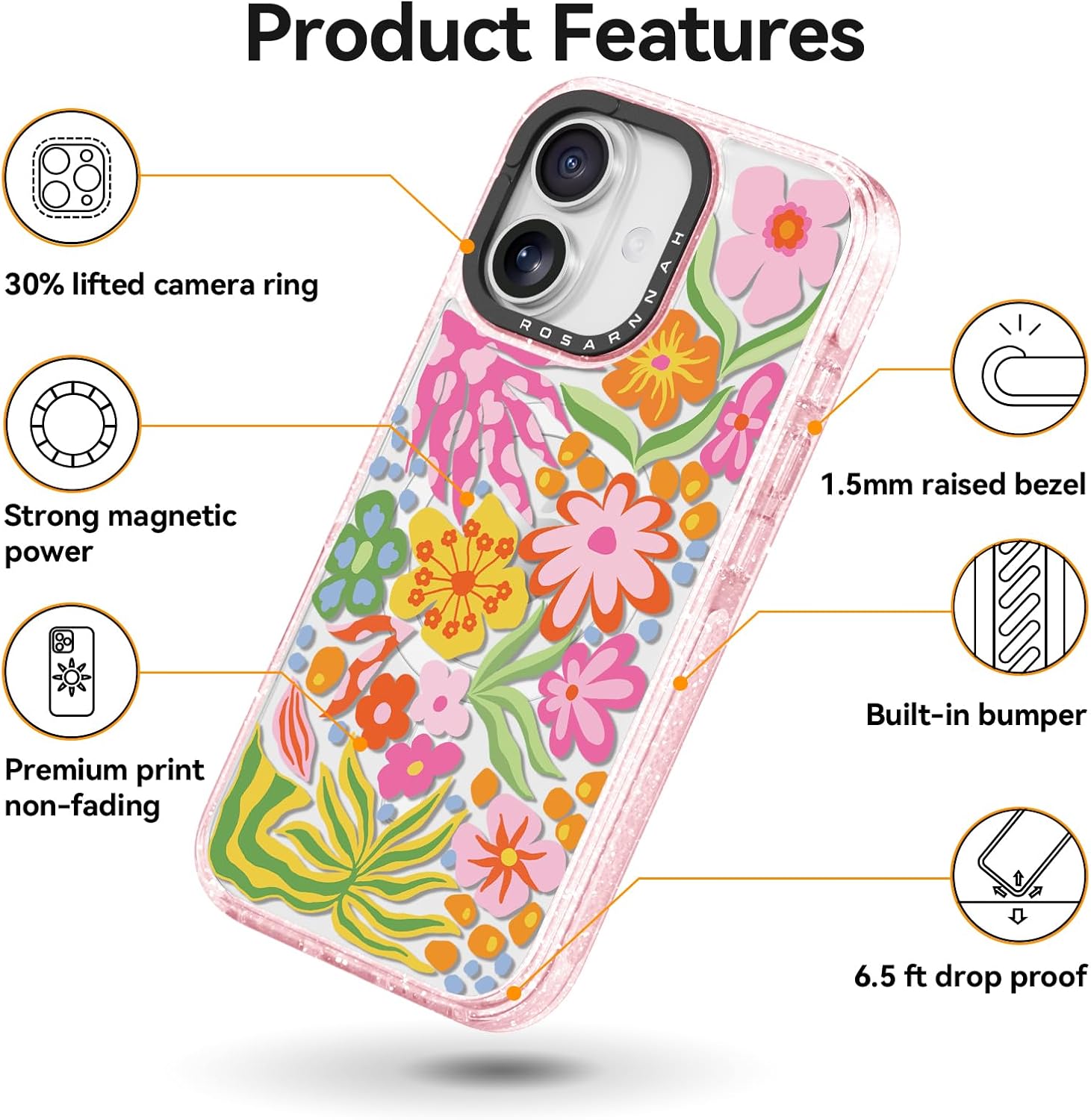 Detalle 1 de Rosarnnah iPhone 17 case, 6.5 ft