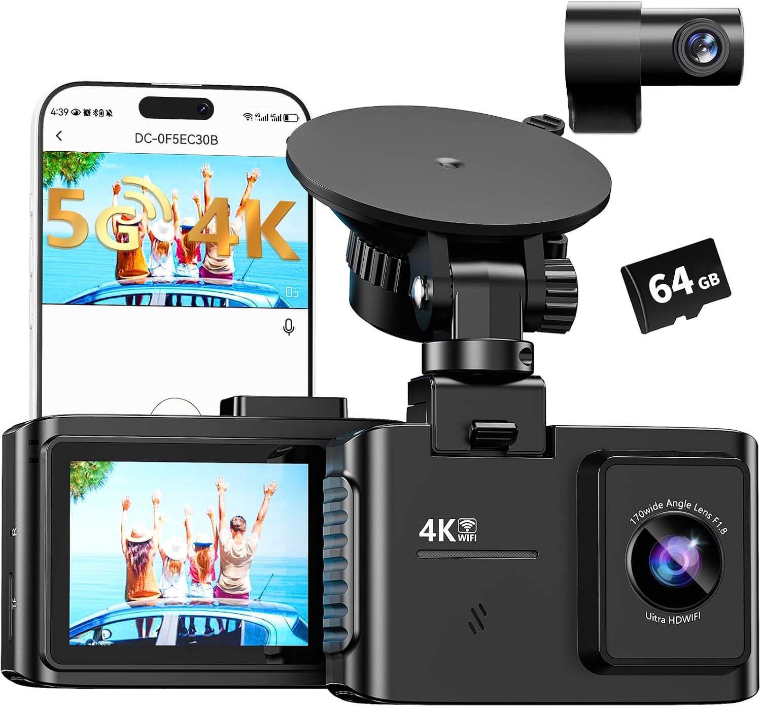 Detalle de WANLIPO Dual-Channel Dash Cam 4K