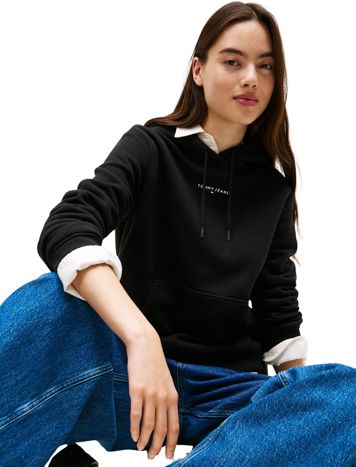 Thumbnail 2 de Tommy Jeans Damen Hoodie Linear mit Kapuze – lässiger Pullover mit Tunnelzug