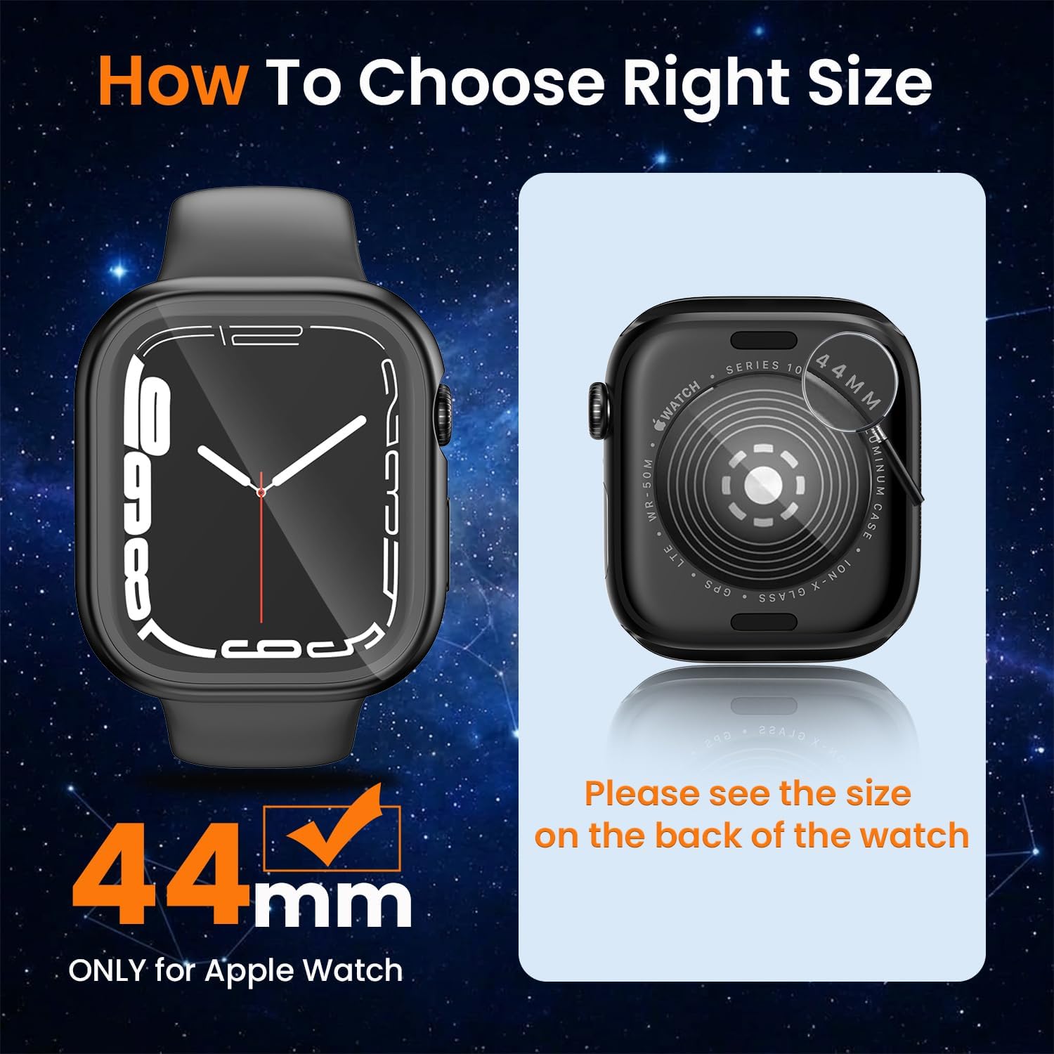 Detalle de YIJDACASE 3 in 1 Waterproof Case for 44mm Apple Watch SE 3/2/1 Series 6/5/4