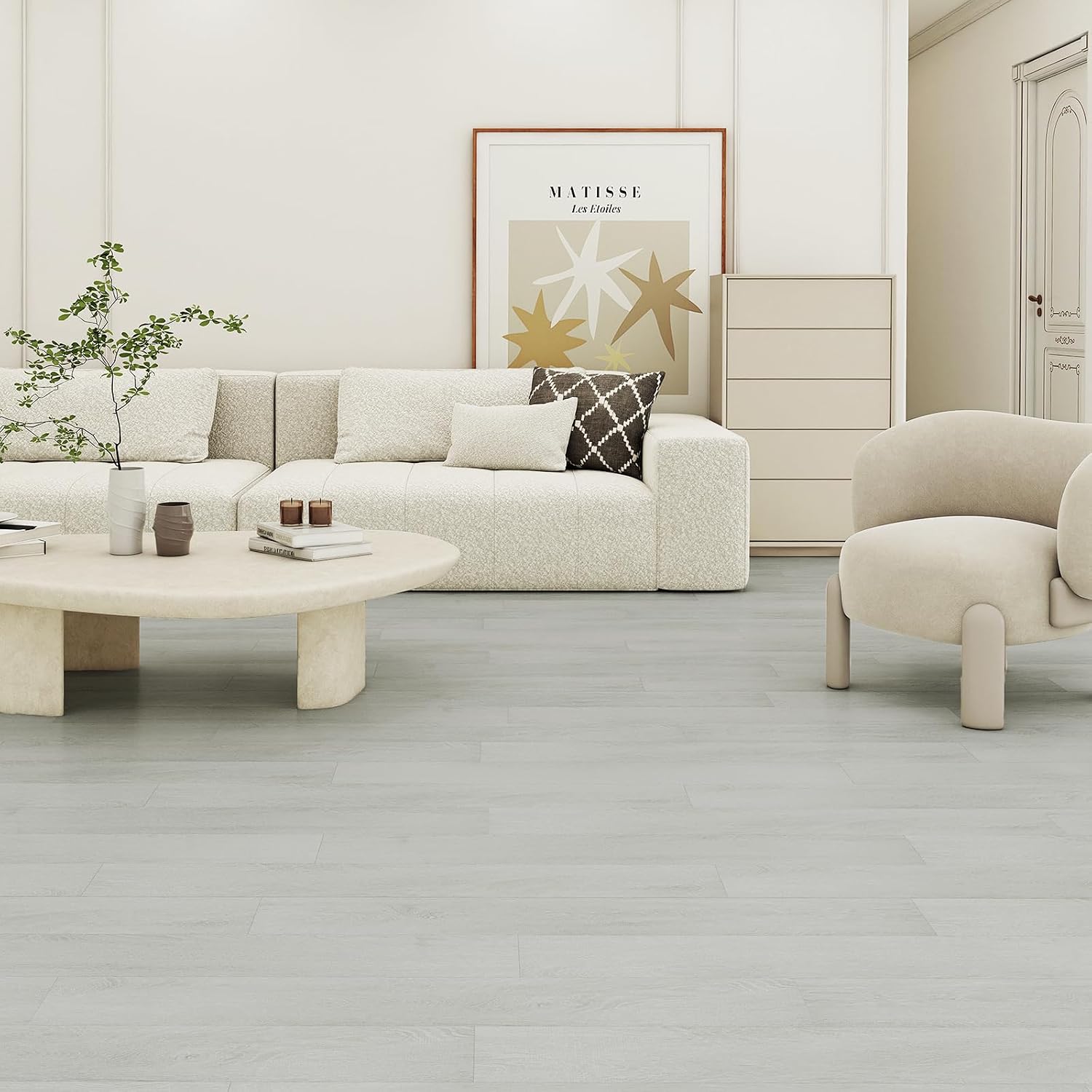 Thumbnail 4 de ATOPOSE White Wash Maple Self-Adhesive Vinyl Floor Planks (36 Pack) – 5.02m² Coverage