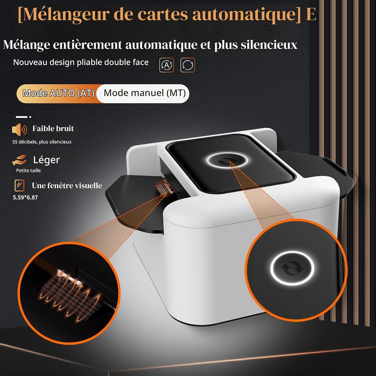 Thumbnail 2 de Buldoospok Silencieux Mélangeur de Cartes Automatique – 2000 mAh, USB-C, Portable