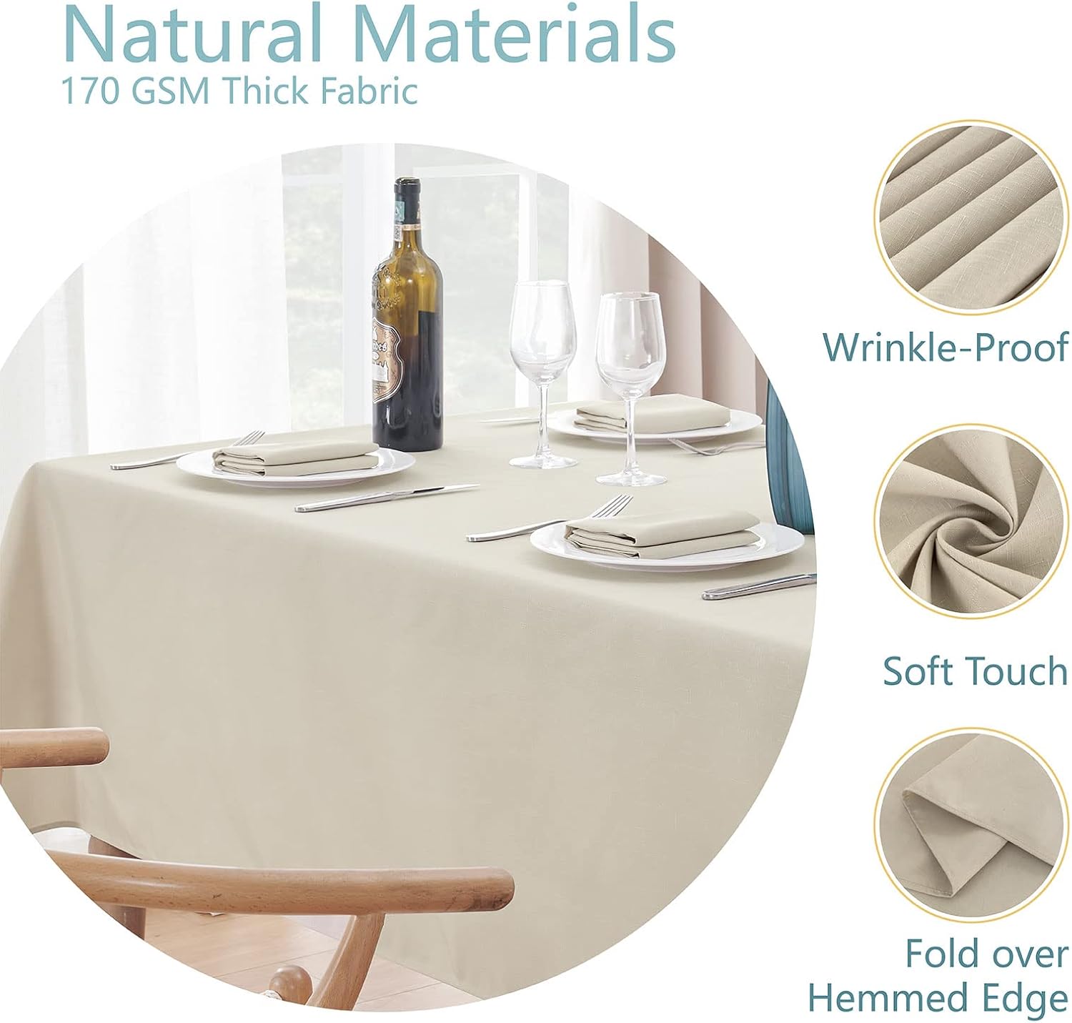 Detalle de Veblandy Rectangle Tablecloth 60x104 🍽