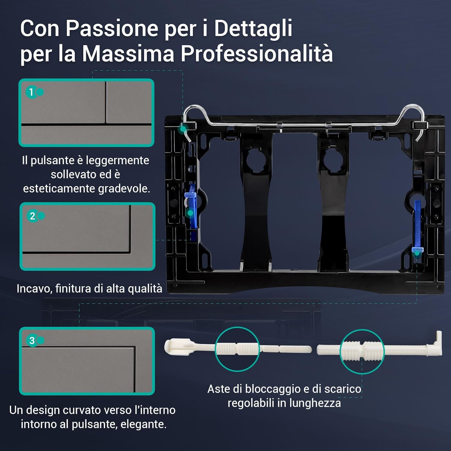 Thumbnail 4 de Empyreal Placca di controllo per cassetta di scarico: compatibilità ampia e design modulare