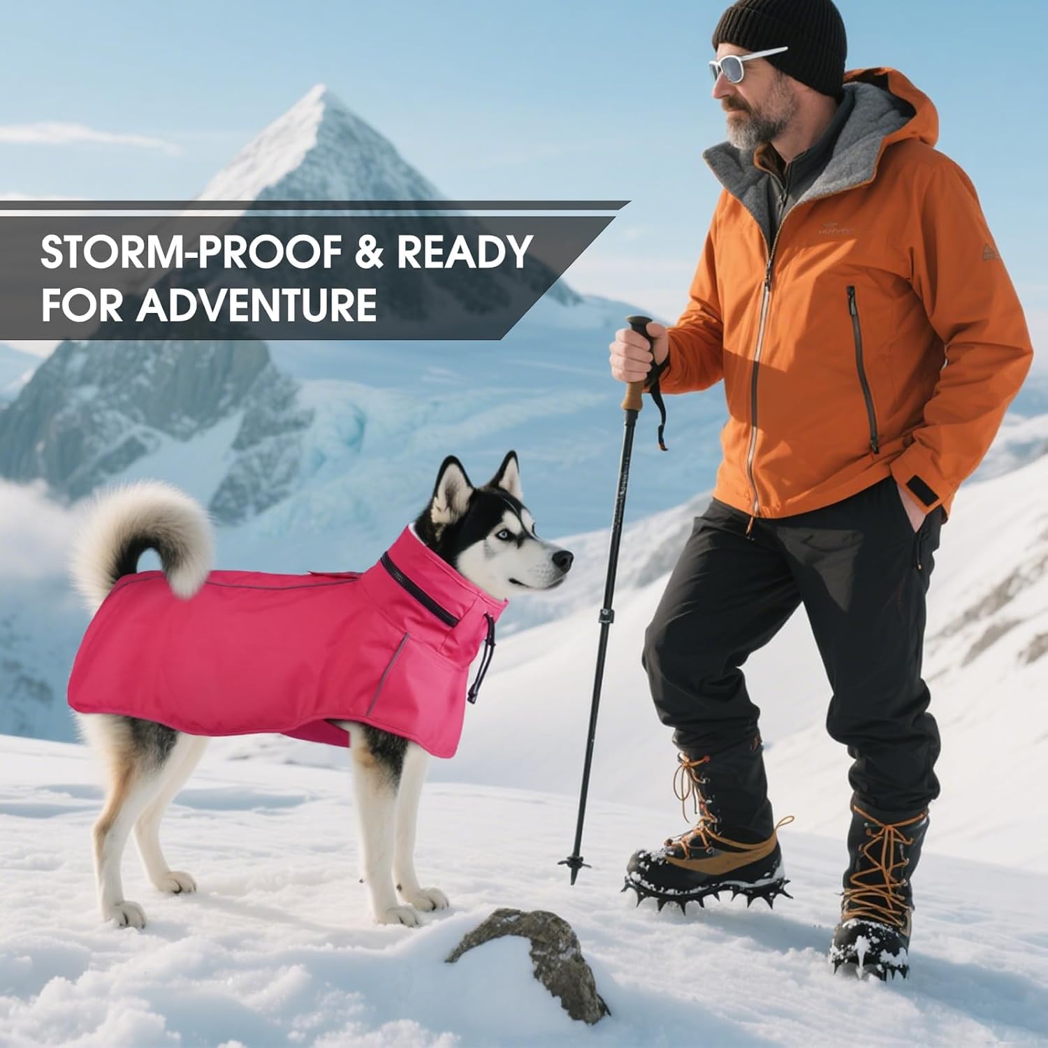 Thumbnail 6 de OUOBOB Waterproof Dog Coat for Large Dogs with Hood (3XL) – Pink, Reflective, Lightweight Rainwear