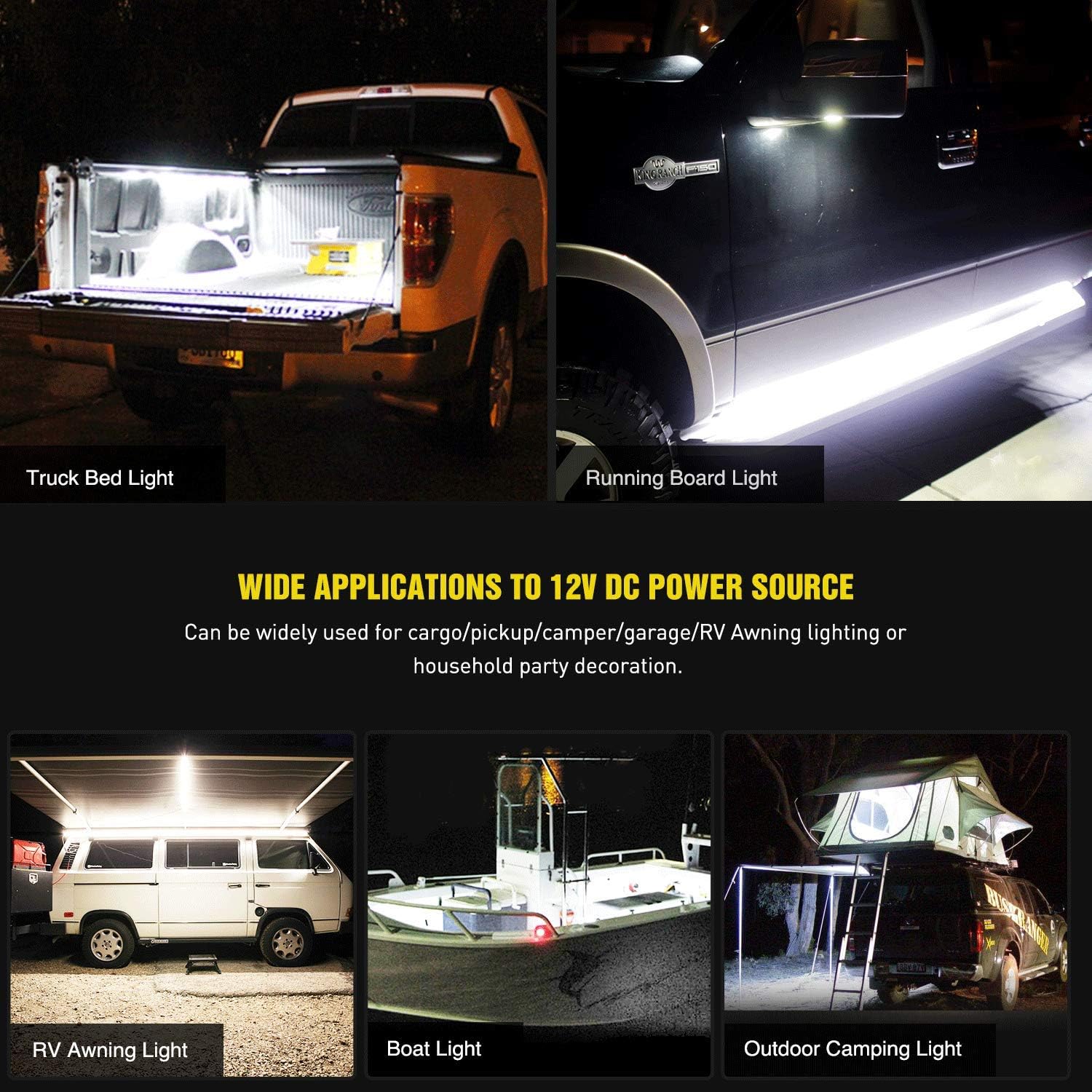 Thumbnail 6 de Nilight TR-05 2PCS 60-Inch 180-LED Bed Strip Kit with Waterproof On/Off Switch & Splitter